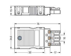 Wago 770-103 Conector Femenino De 3 Polos Con Alivio De Tensión - 770-103 [2 Piezas]