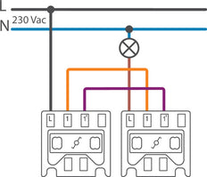 Niko Single Two-Way Switch 71mm With Plug-In Terminals - 100-81615