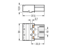 WAGO 770-213 Conector Negro De 3 Polos - 770-213 [2 Piezas]