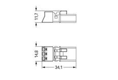 Wago 890-213 Conector Mini De 3 Polos Negro - 890-213 [2 Piezas]
