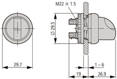 Eaton Rmq-Titan Interruptor Selector Iluminado 2-Posiciones Rojo - 216814