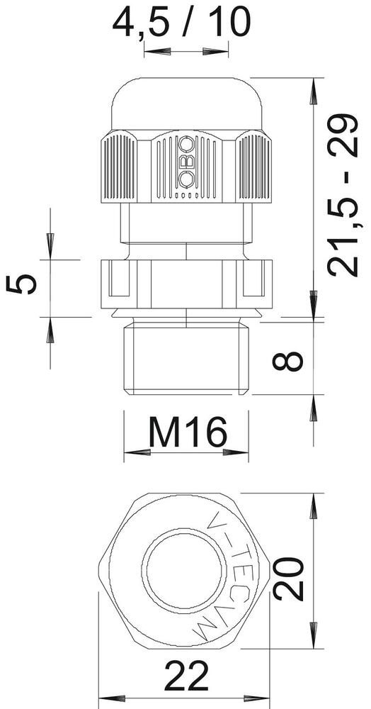 Pasacables Métrico M16 IP68 Con Alivio De Tensión - 2022864 [10 Piezas]