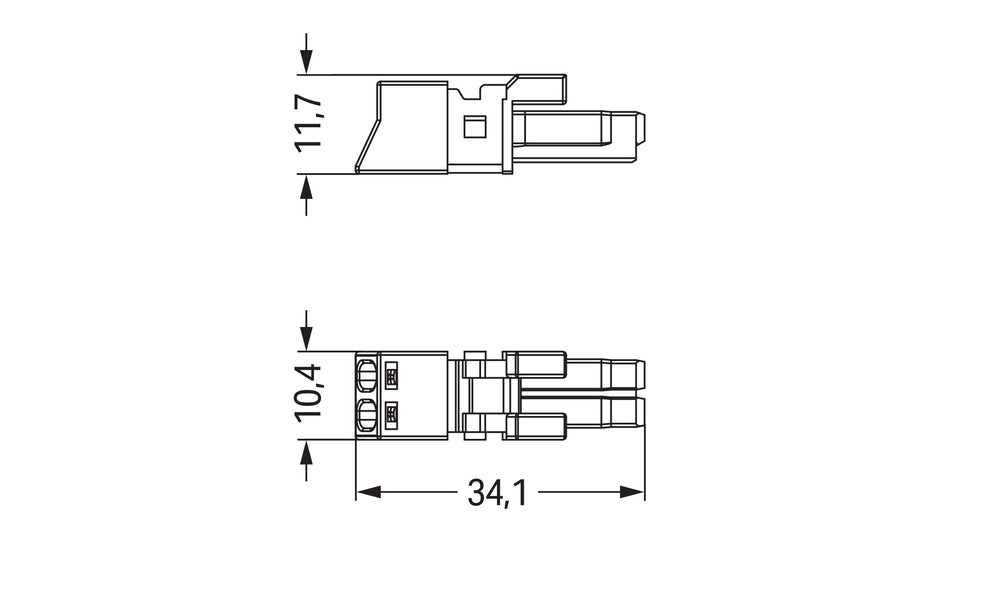 Wago 890-1102 Conector Femenino De 2 Polos 250V 16A Azul - 890-1102 [2 Piezas]