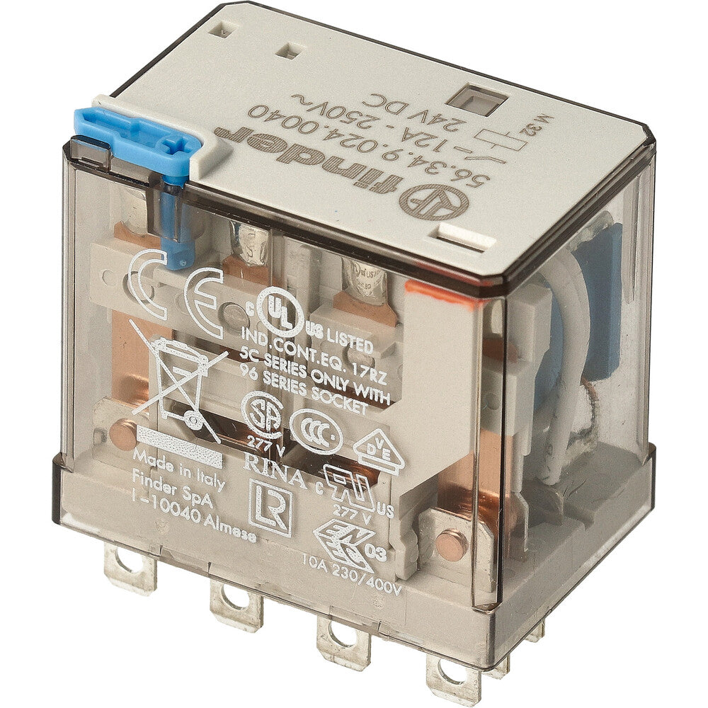 Finder 56.34 Relé De Potencia Miniatura 4CO 12A 24VDC - 56.34.9.024.0040