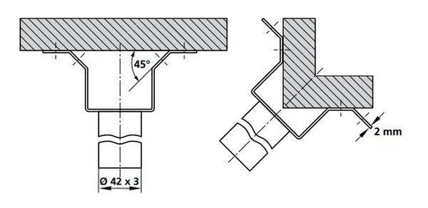 Soporte De Pared Universal 42mm Acero Galvanizado - 200404