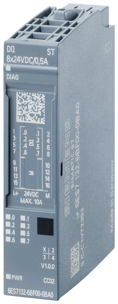 Siemens Et 200Sp Módulo De Salida Digital 8X24VDC 0.5A Hf - 6Es71326Bf000Ca0