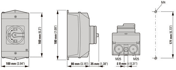 Eaton P1 25A Interruptor Principal De Tres Polos Con Función De Parada - 207295