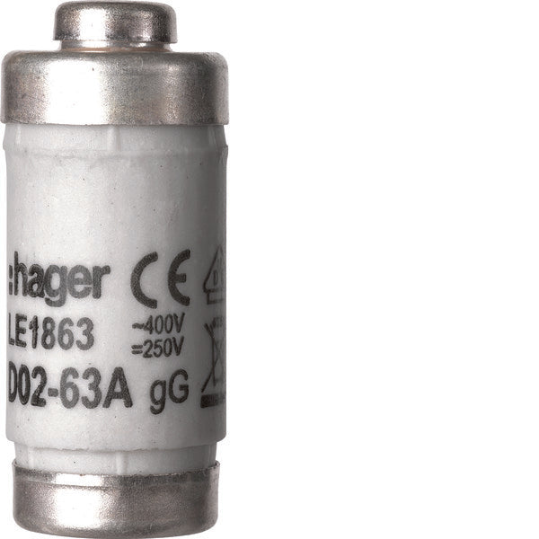 Hager D02 Enlace De Fusible 63A 400V Con Indicador - LE1863 [2 Piezas]