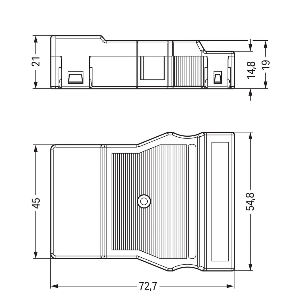 WAGO Carcasa De Alivio De Tensión De 5 Polos Para Cable Único Negro - 770-505/021-000 [25 Piezas]