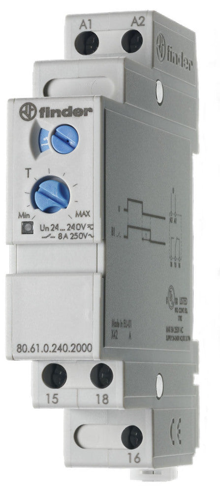 Finder 80 Serie Relé Temporizador De Retraso De Apagado 8A 24-240V - 80.61.0.240.0000