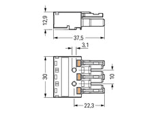 WAGO 770-203 WINSTA MIDI Conector Femenino De 3 Pines Negro - 770-203 [100 Piezas]