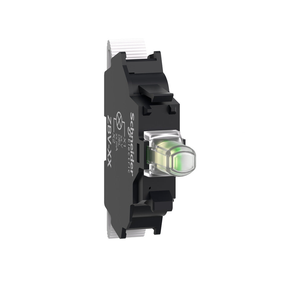 Schneider Electric Bloque LED Blanco 24V CA/CC Terminal De Resorte - ZBVB15