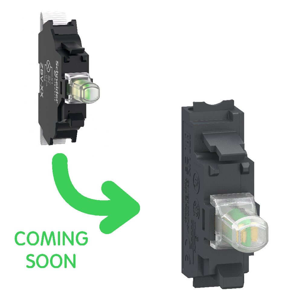 Schneider Electric Bloque LED Blanco 24V CA/CC Terminal De Resorte - ZBVB15