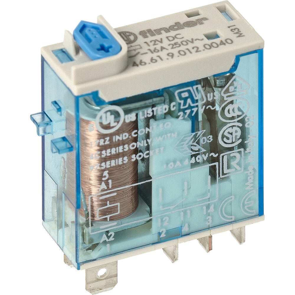 Finder 46.61 Relé Industrial 16A 12VDC Monopolar - 46.61.9.012.0040