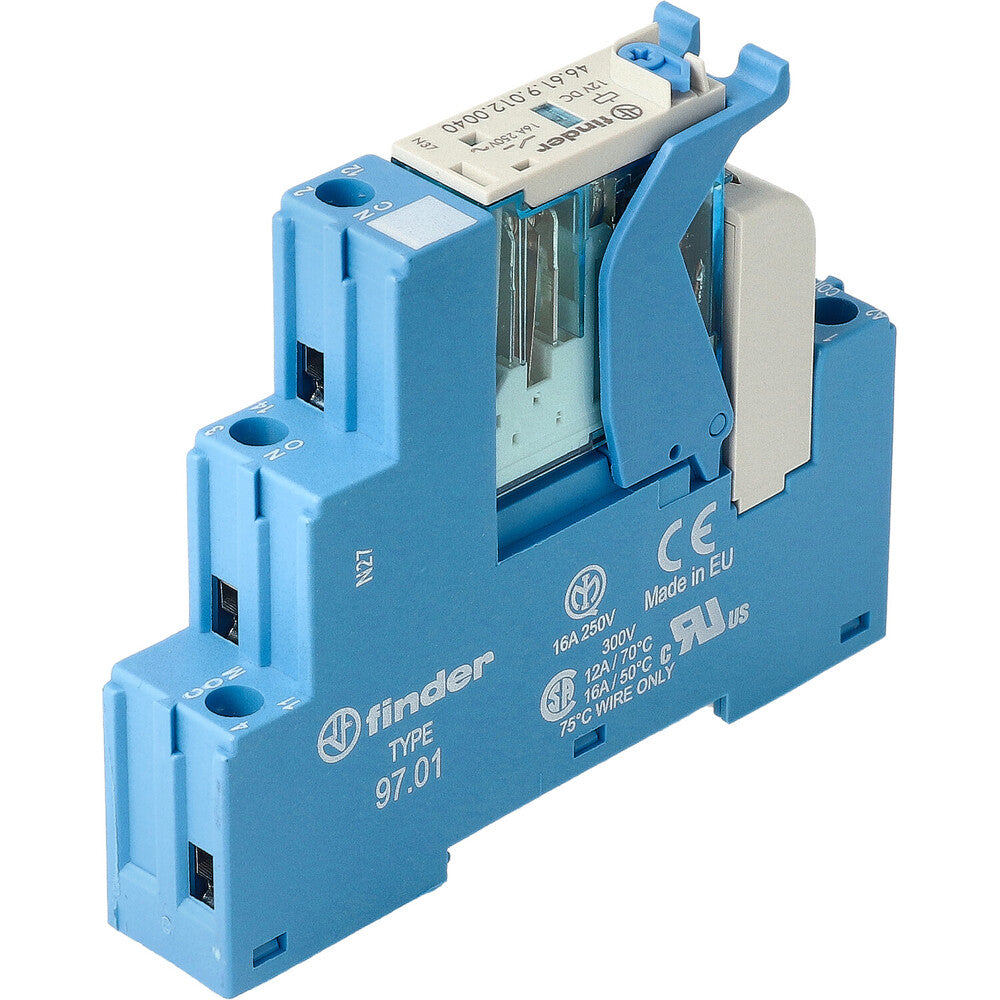 Módulo De Relé De Interfaz Finder 16A 12 V CC Con LED - 4C.01.9.012.0050