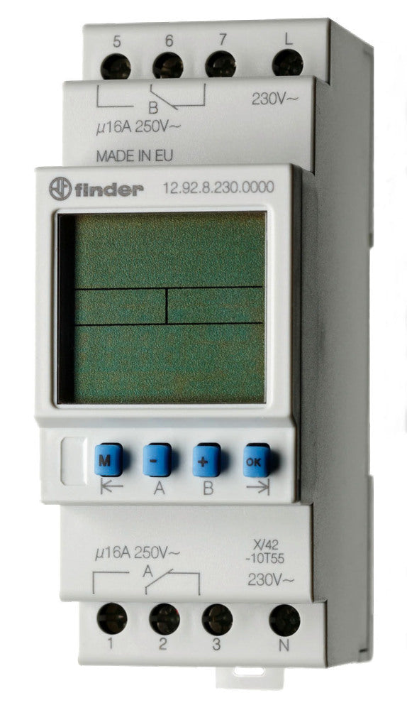 Finder Interruptor Astro Digital 2 Canales 16A 230V AC - 12.92.8.230.0000