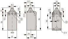 Interruptor De Posición Eaton Con Palanca De Rodillo IP66 IP67 - 106800