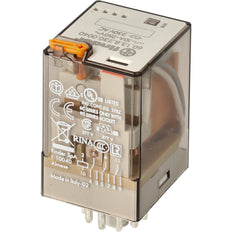 Finder Relé Industrial De 3 Polos 10A 230VAC Con Pulsador De Prueba - 60.13.8.230.0040
