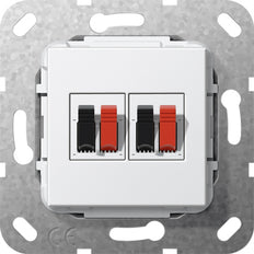 Gira Doble Conexión De Altavoz Base Inserto Blanco Puro - 569303