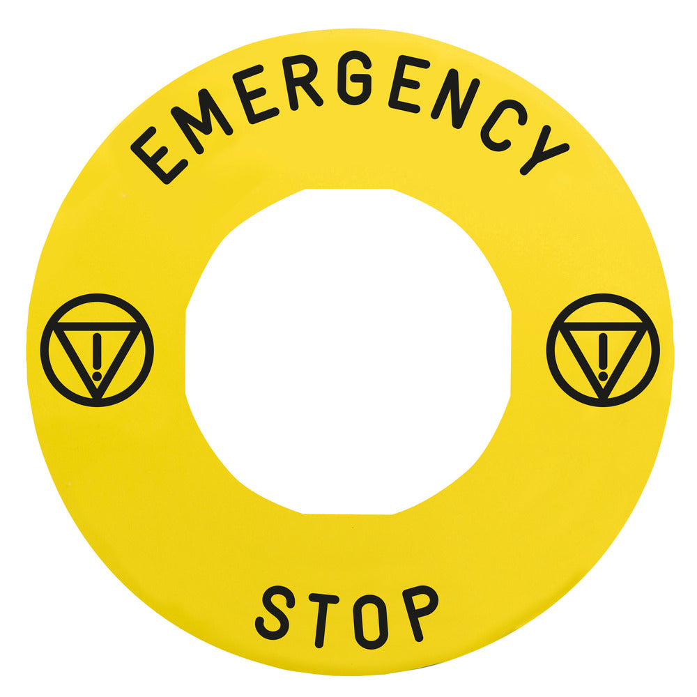 Placa De Leyenda De Parada De Emergencia Amarilla De 60mm Harmony - ZBY9330T [2 Piezas]