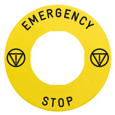Placa De Leyenda De Parada De Emergencia Amarilla De 60mm Harmony - ZBY9330T [2 Piezas]