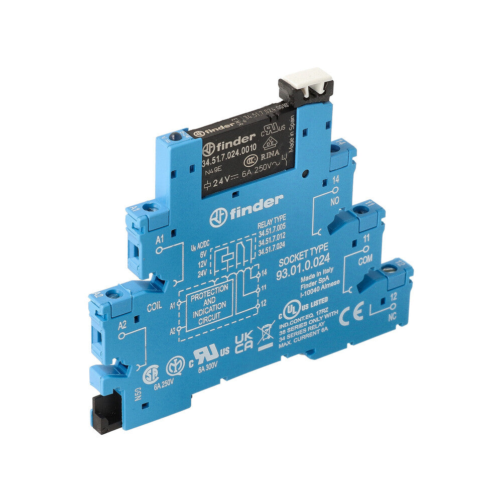 Finder 38.51 Relé De Interfaz 6A 24V CA/CC Con LED - 38.51.0.024.0060
