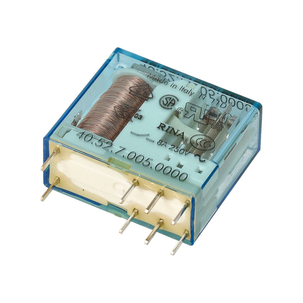 Finder 40.52 Relé PCB 5VCC 8A Doble CO Contacto - 40.52.7.005.0000
