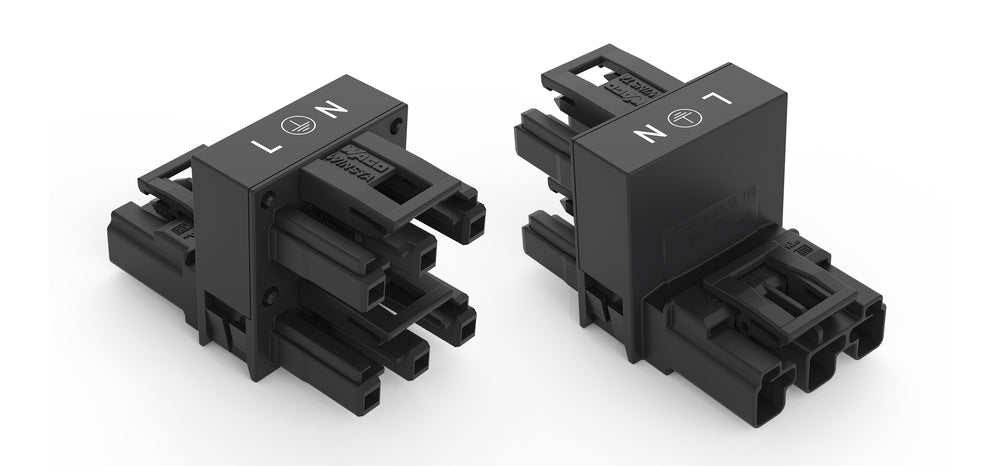 Wago 770-636 Conector De Distribución H De 3 Polos Negro - 770-636