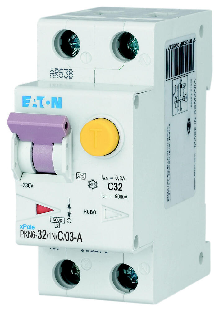 Eaton PKN6 32A 300mA Interruptor RCBO 1P+N - 236739