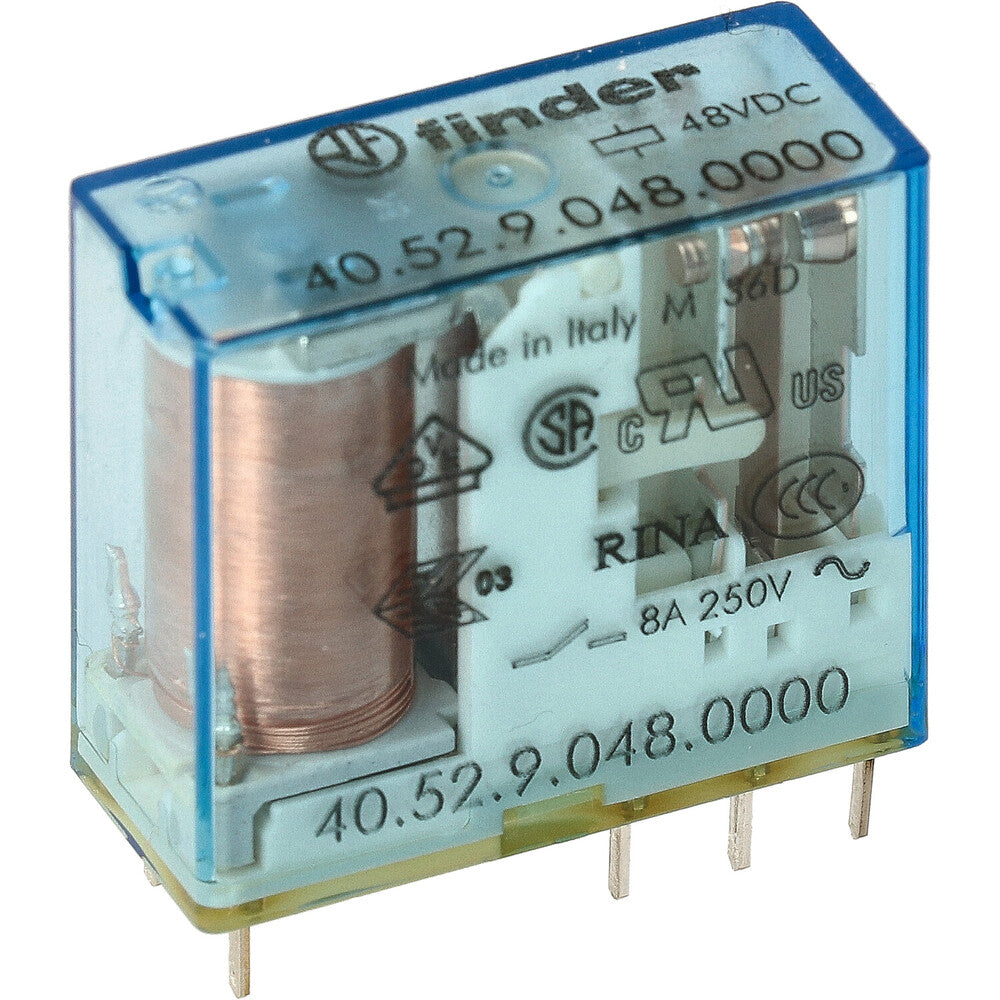 Finder 40.52 Relé PCB 48VDC 8A Dual CO AgNi - 40.52.9.048.0000