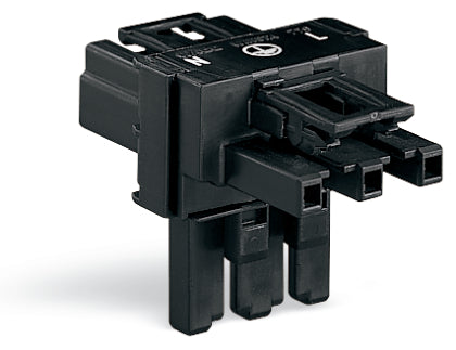 Conector De Distribución T Wago De 3 Polos Negro - 770-606