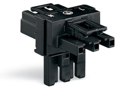 Conector De Distribución T Wago De 3 Polos Negro - 770-606