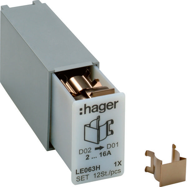 Hager D02 A D01 Fusible Anillo De Reducción Conjunto - LE063H [12 Piezas]