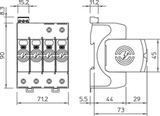 OBO V20 Tipo 2 Protector Contra Sobretensiones 3P+NPE 280V 40kA - 5095333
