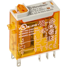Finder Relé Mini Industrial 2CO 8A 24VAC Con Pulsador De Prueba - 46.52.8.024.0040