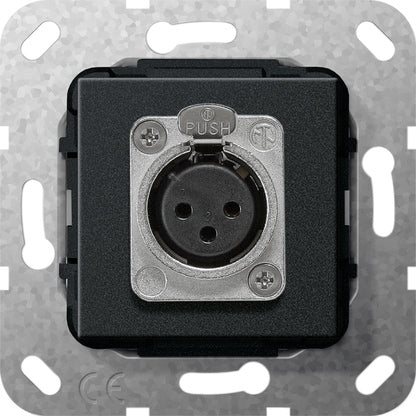 Gira D-Series Toma XLR Elemento Base Negro Mate - 566710