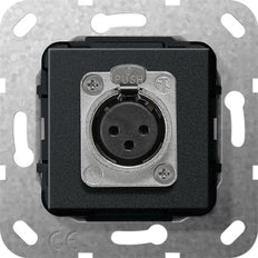 Gira D-Series Toma XLR Elemento Base Negro Mate - 566710