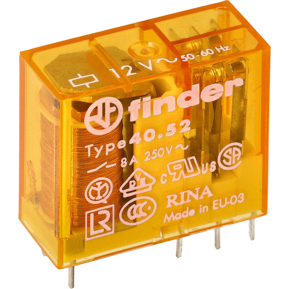Finder 40.52 Relé PCB 12VAC 2CO 8A AgNi - 40.52.8.012.0000