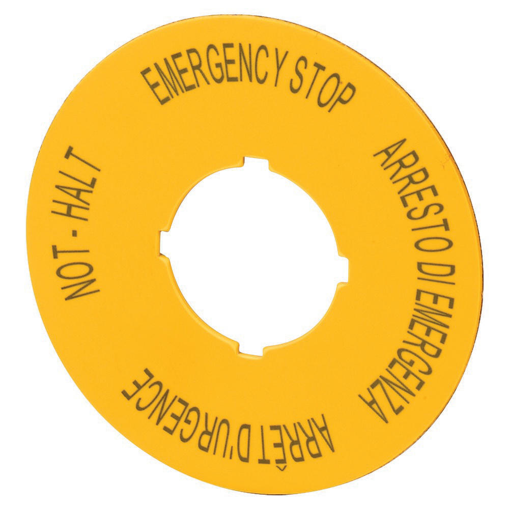 Etiqueta De Parada De Emergencia Eaton M22 60mm Multilingüe - 121372