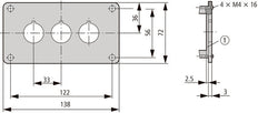 Eaton M22-E3 Placa De Montaje Triple Para Dispositivos De Control - 216544