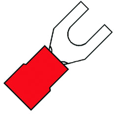 Terminal De Horquilla Aislado M4 Rojo 0.5-1.5mm² - 100220 [100 Piezas]