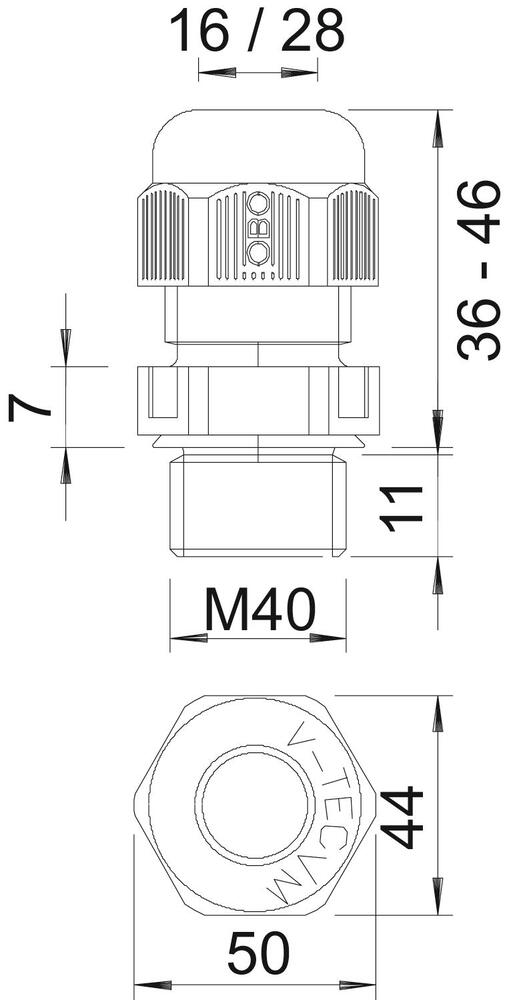 M40 IP68 Pasacables Con Alivio De Tensión - 2022853 [2 Piezas]