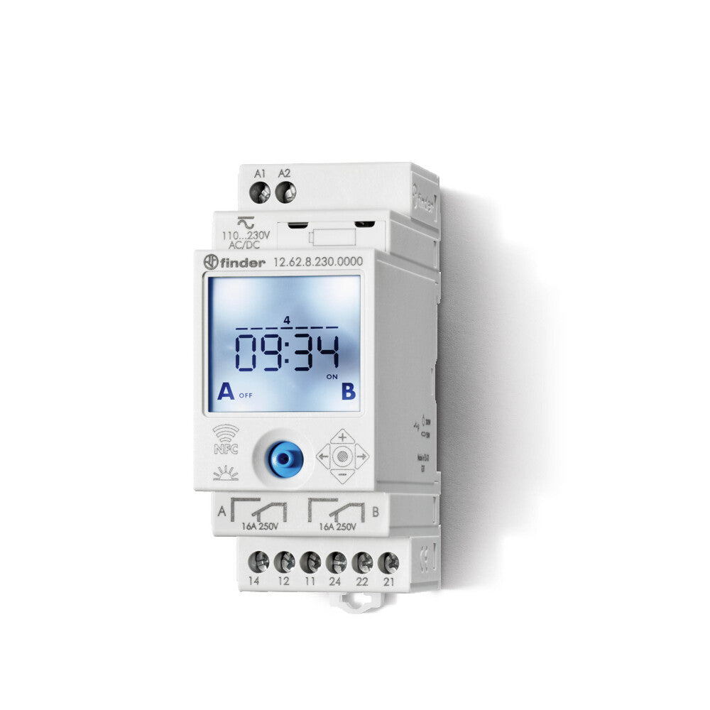 Temporizador Semanal Digital Interruptor 2CO 16A 230V NFC - 12.62.8.230.0000