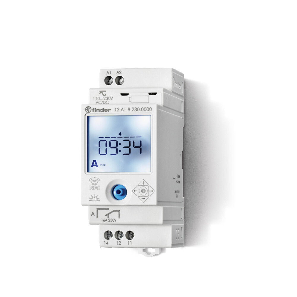 Finder Interruptor Horario Astronómico 16A 230V Digital NFC - 12.A1.8.230.0000