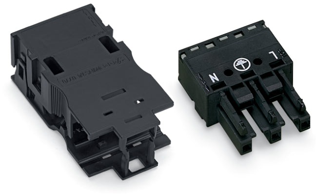 Enchufe De 3 Polos Con Alivio De Tensión 4mm Negro - 770-203/035-000
