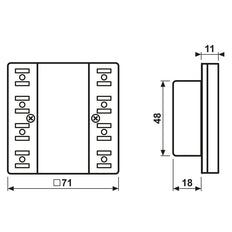 Jung Enet Transmisor Inalámbrico De Pared De 2 Canales Serie LS - FMLS5002M
