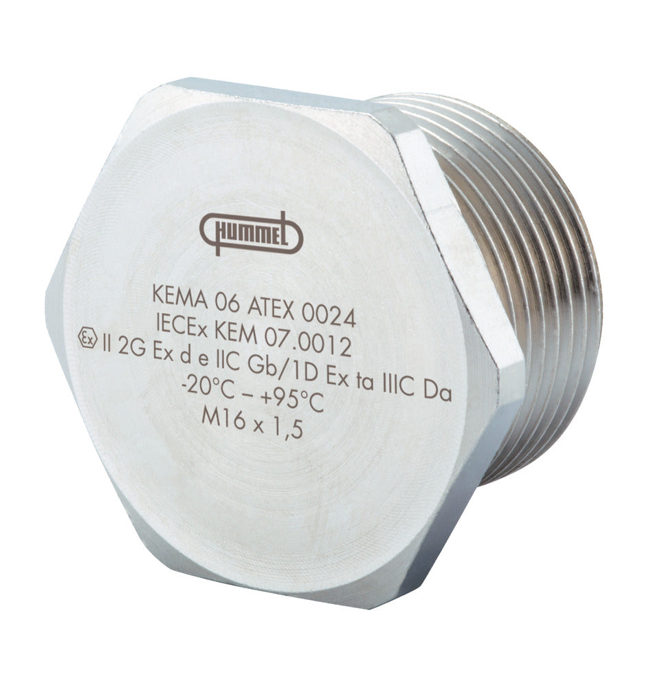 Hummel M20x1.5 Níquel Latón Ex-D Tapón Ciego - 1875200050