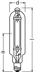 Osram Powerstar Hqi-T 2000W Lámpara De Halogenuro Metálico E40 - 4008321665379