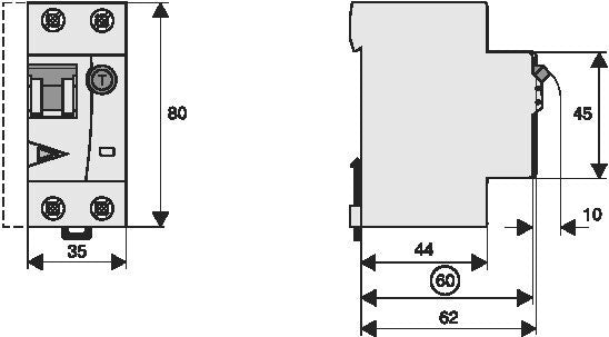 Interruptor RCBO 20A 300mA Tipo A 10kA Curva C - 170577