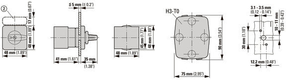 T0 Series Control Switch 20A Hand-0-Auto IP65 Panel Mount - 019872